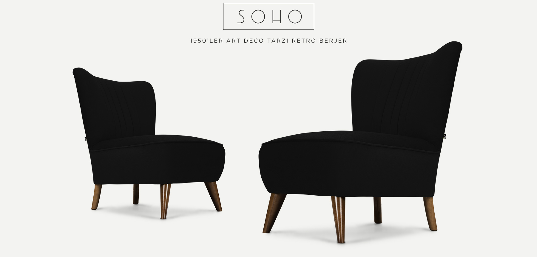 soho™ retro berjer siyah resmi