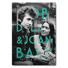 bob dylan & joan baez retro kanvas tablo resmi