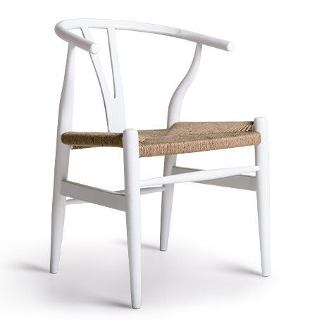 h. wegner beyaz wıshbone danısh™ sandalye resmi
