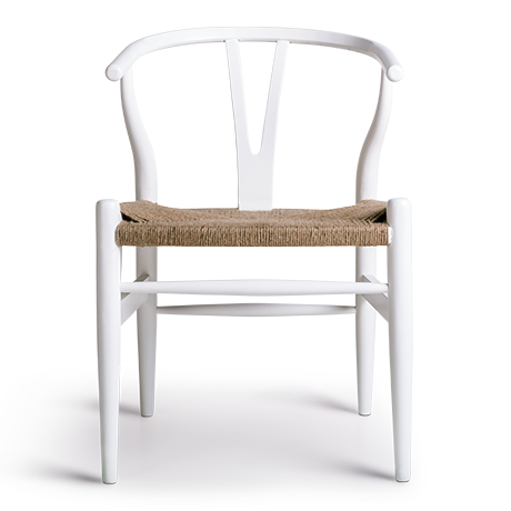 h. wegner beyaz wıshbone danısh™ sandalye resmi