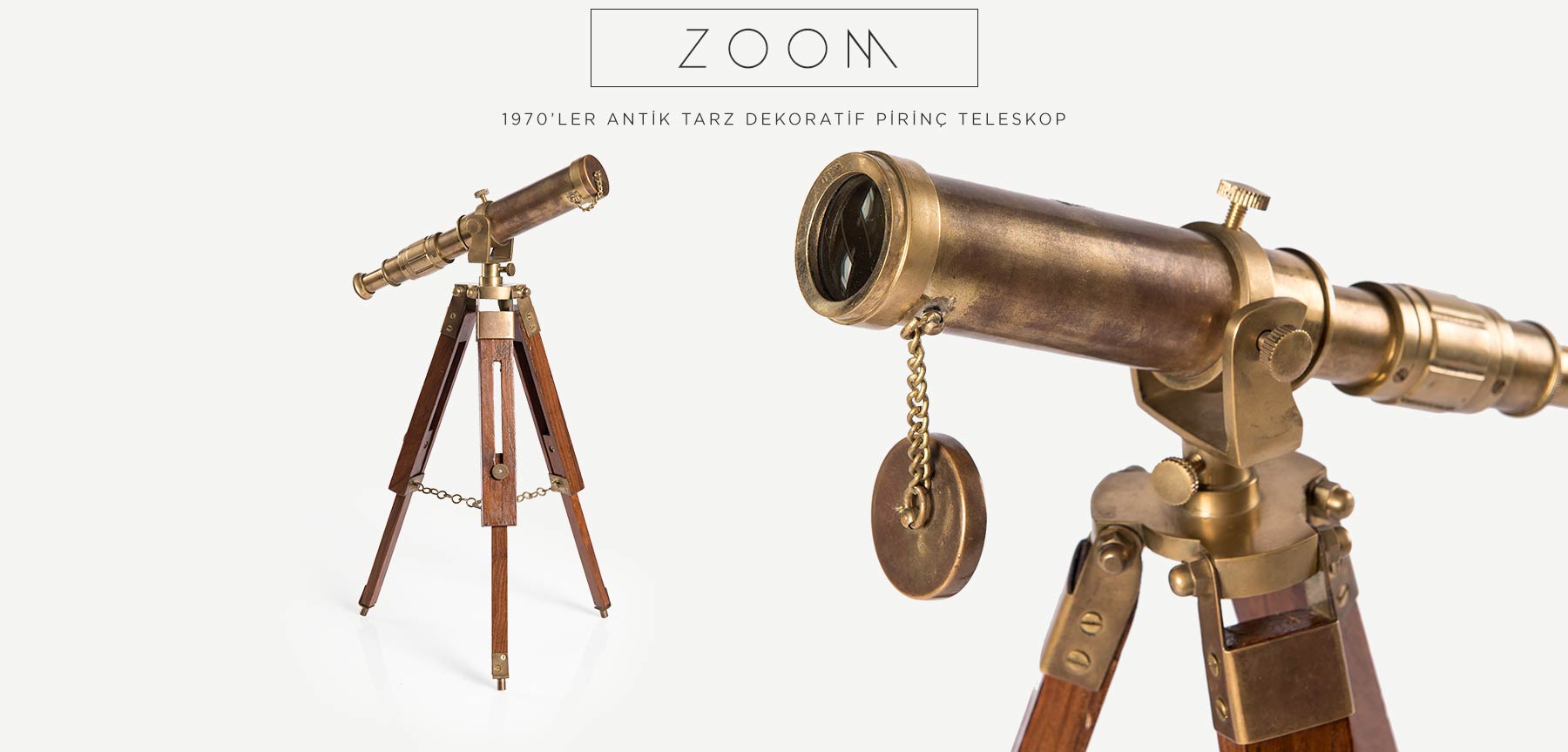 zoom antik pirinç teleskop resmi