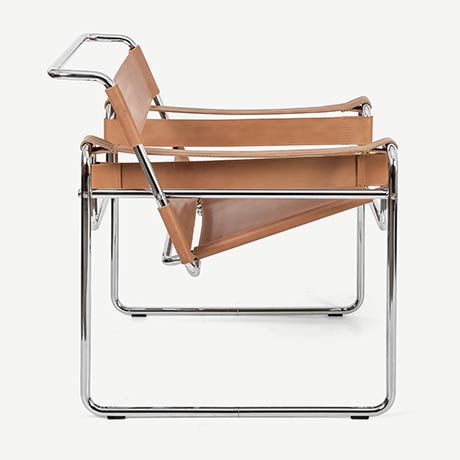 wassıly chaır bauhaus taba deri koltuk resmi