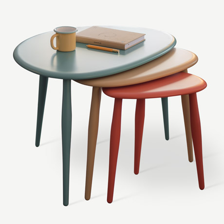ercol "nest of table" zigon sehpa resmi