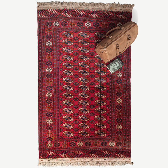 vintage afgan halısı 3,40 m2 resmi