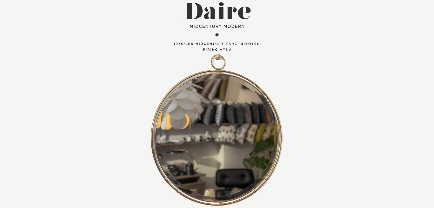 daire 74 cm midcentury ayna resmi