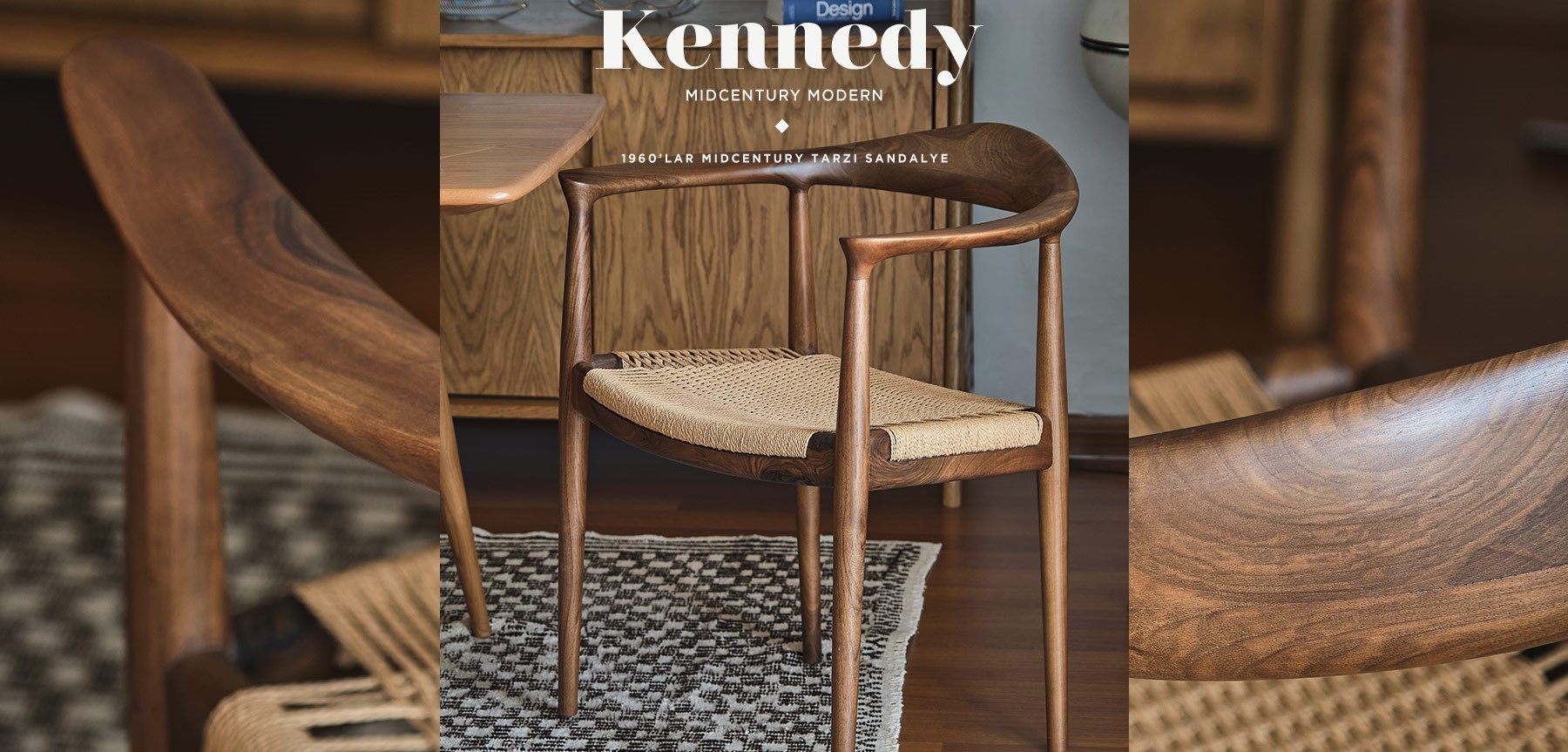kennedy armchair sandalye ceviz resmi