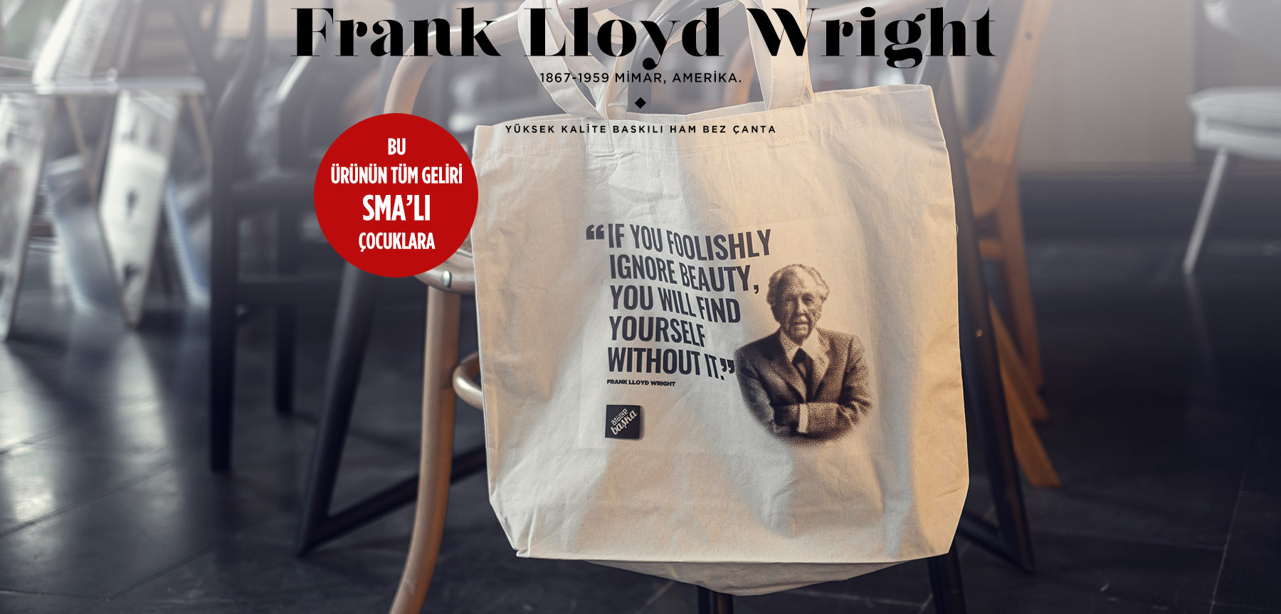ham bez tote bag | frank lloyd wrıght resmi