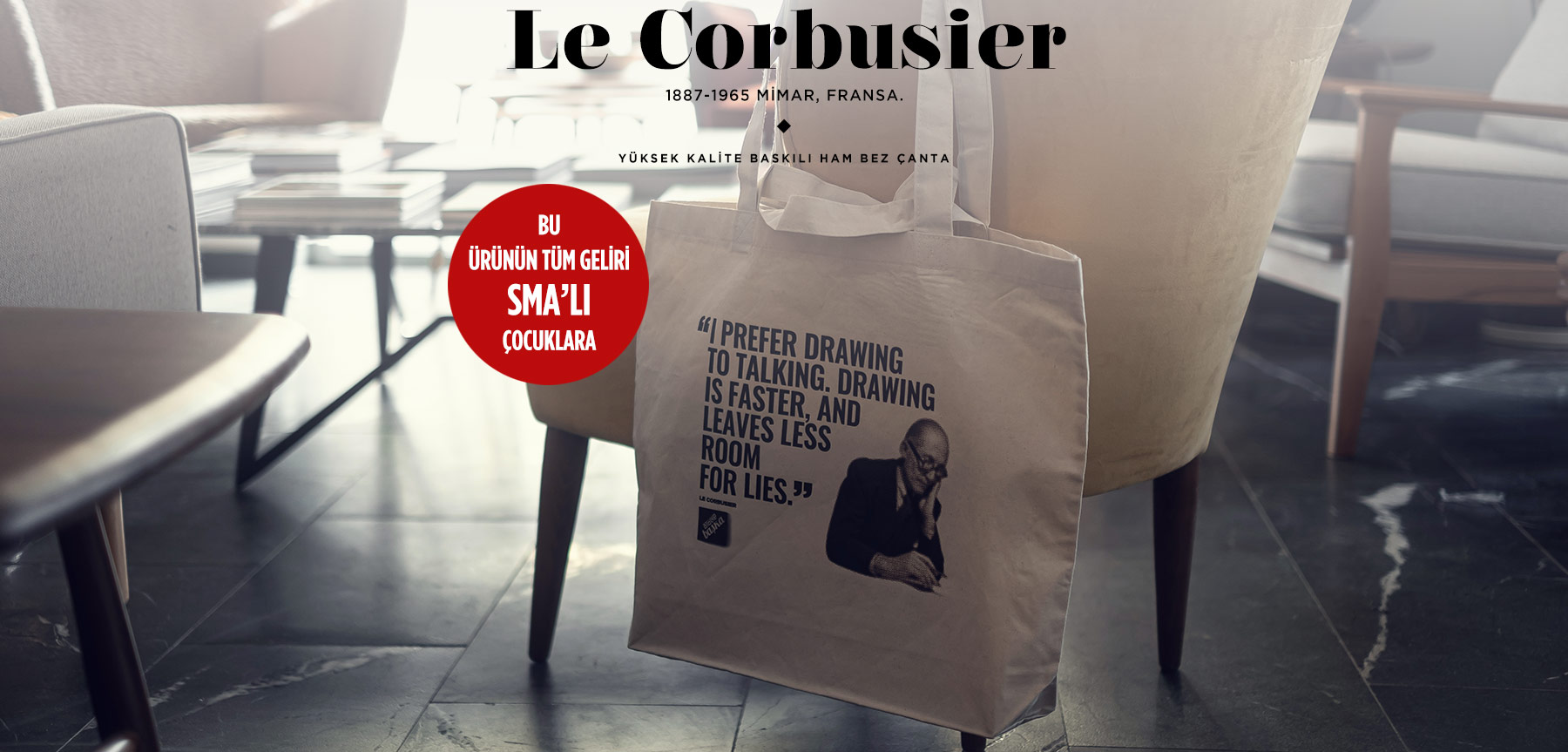 ham bez tote bag | le corbusıer resmi