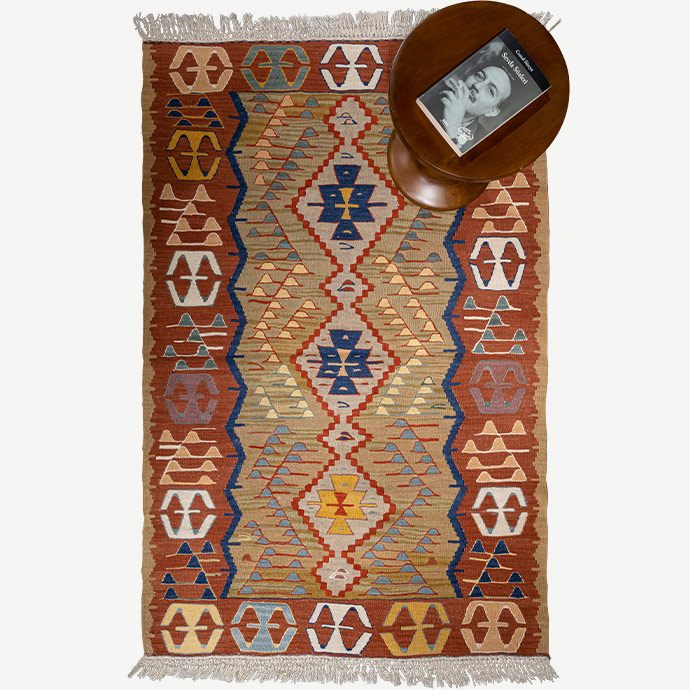uşak el dokuması kilim 1,90 m2 resmi