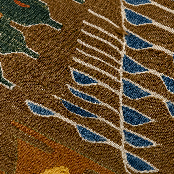 yapraklı el dokuması kilim 1,97 m2 resmi