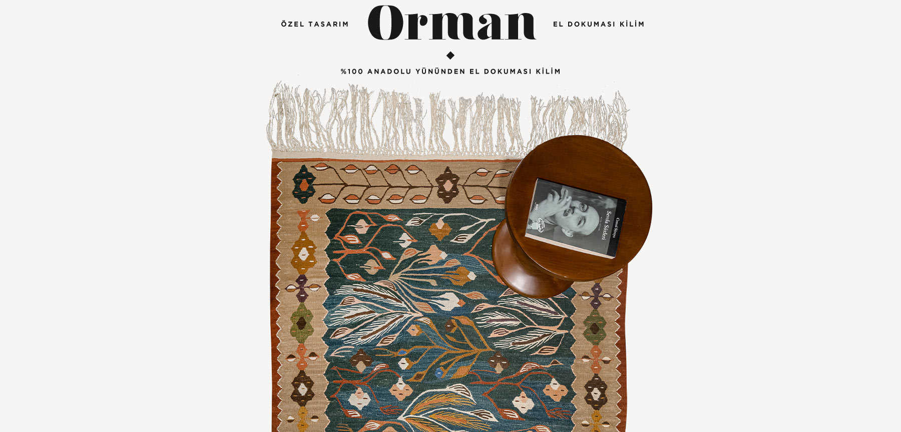 orman el dokuması kilim 1,91 m2 resmi