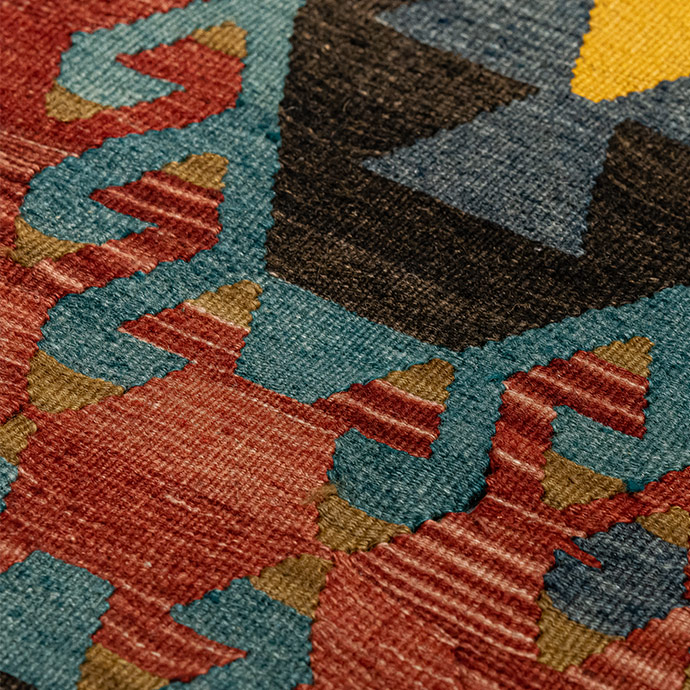 vintage denizli çal el dokuması kilim yolluk 3,12 m2 resmi