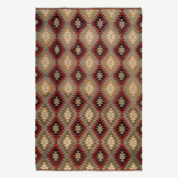 vintage afyon sandıklı el dokuması kilim 4,99 m2 resmi