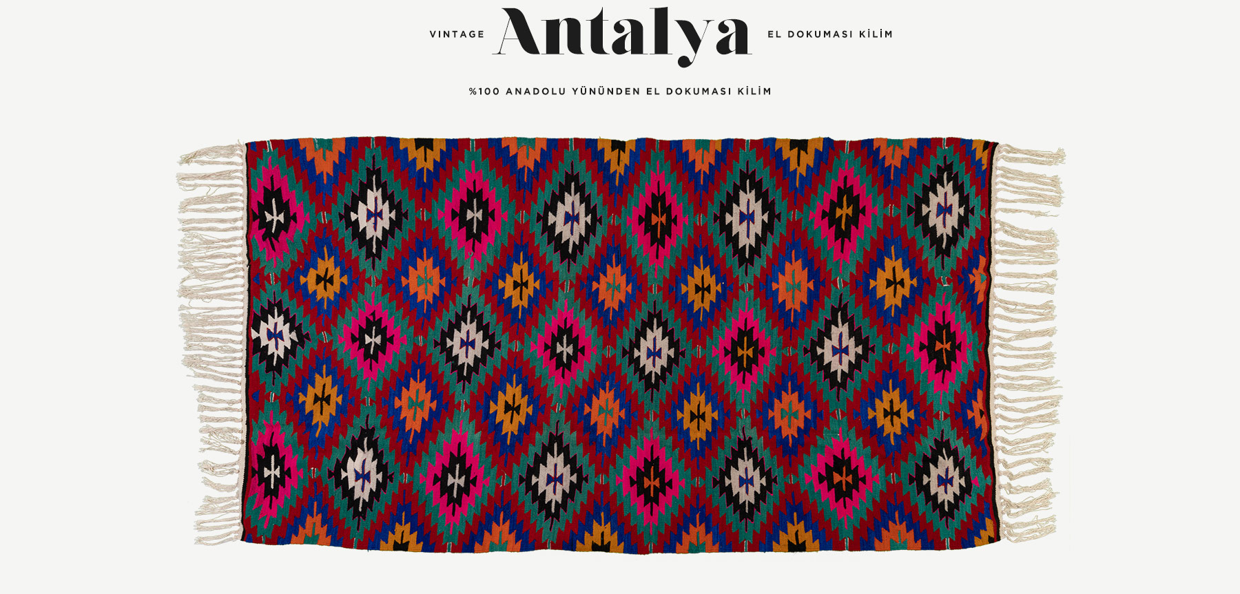 vintage antalya el dokuması kilim 5,21 m2 resmi