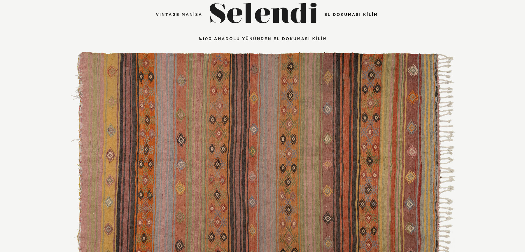 vintage manisa selendi cicim el dokuması kilim 5,03 m2 resmi