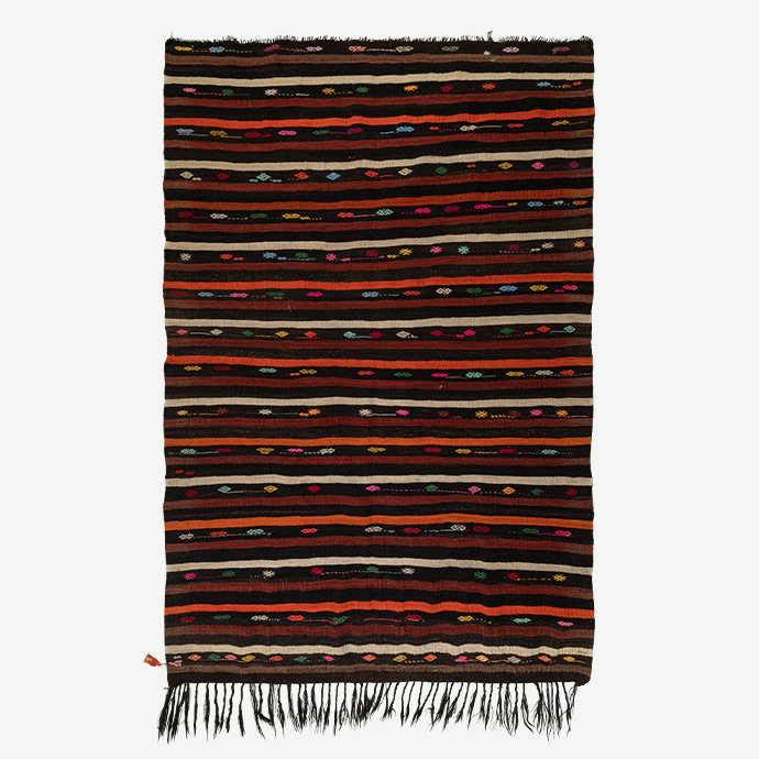 vintage bergama cicim el dokuması kilim 7,87 m2 resmi