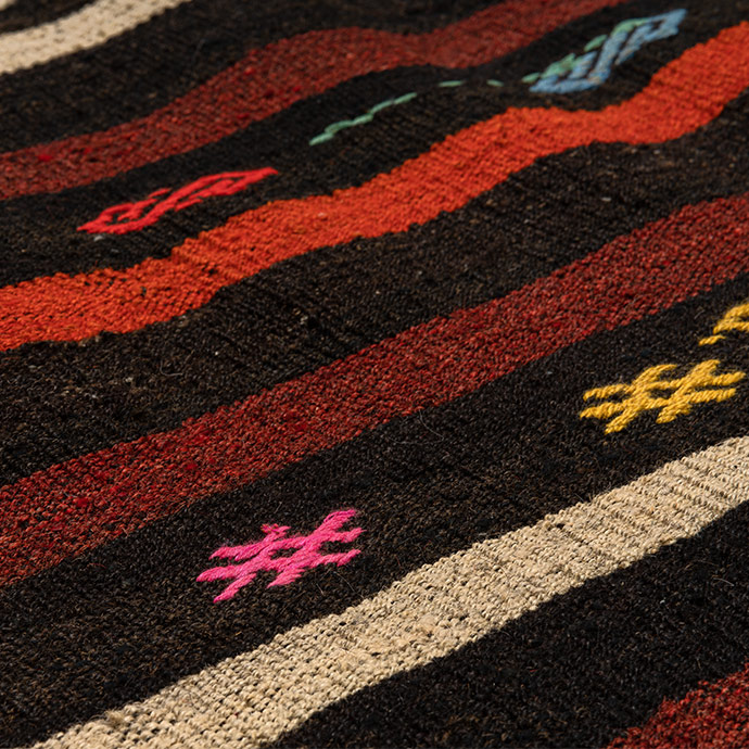 vintage bergama cicim el dokuması kilim 7,87 m2 resmi