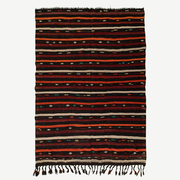 vintage bergama cicim el dokuması kilim 8,12 m2 resmi