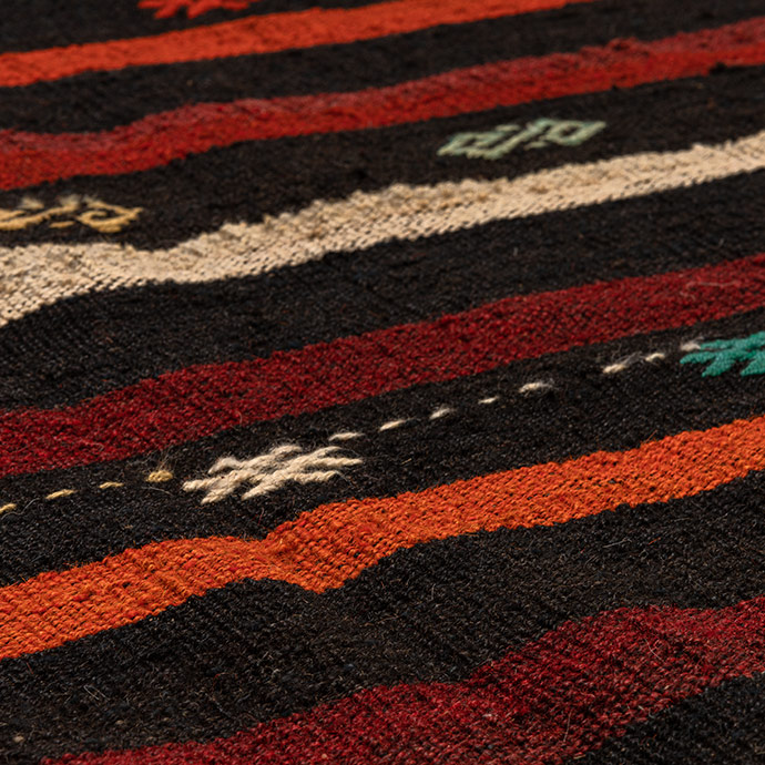 vintage bergama cicim el dokuması kilim 8,12 m2 resmi