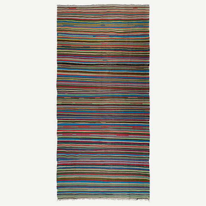 vintage muğla çizgili cicim el dokuması kilim 5,84 m2 resmi