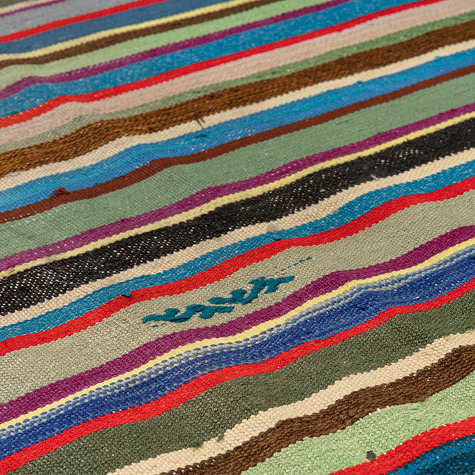 vintage muğla çizgili cicim el dokuması kilim 5,84 m2 resmi