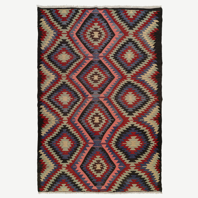 vintage denizli el dokuması kilim 5,18 m2 resmi
