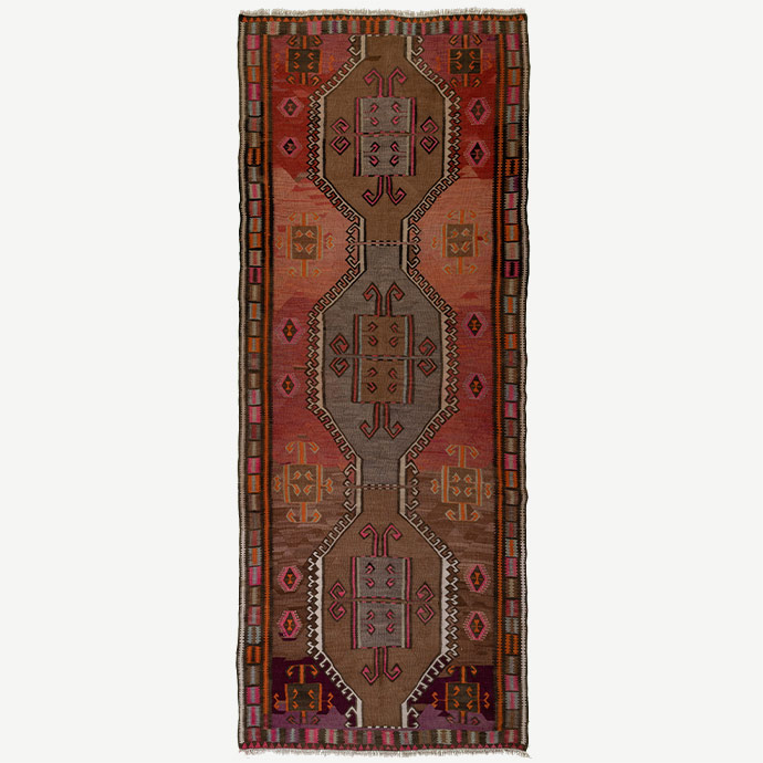 vintage kars el dokuması kilim 6,22 m2 resmi
