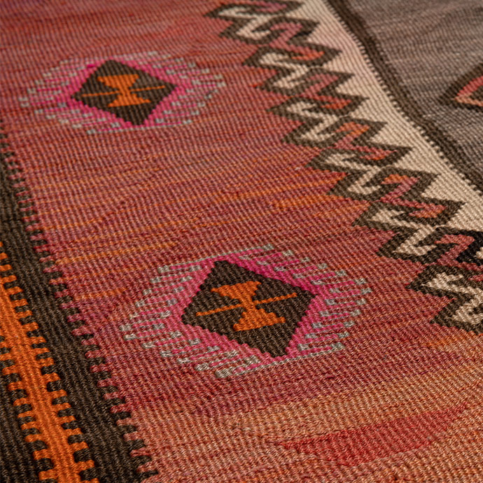 vintage kars el dokuması kilim 6,22 m2 resmi