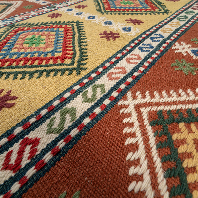 vintage helvacı köy menemen el dokuması kilim 2,47 m2 resmi