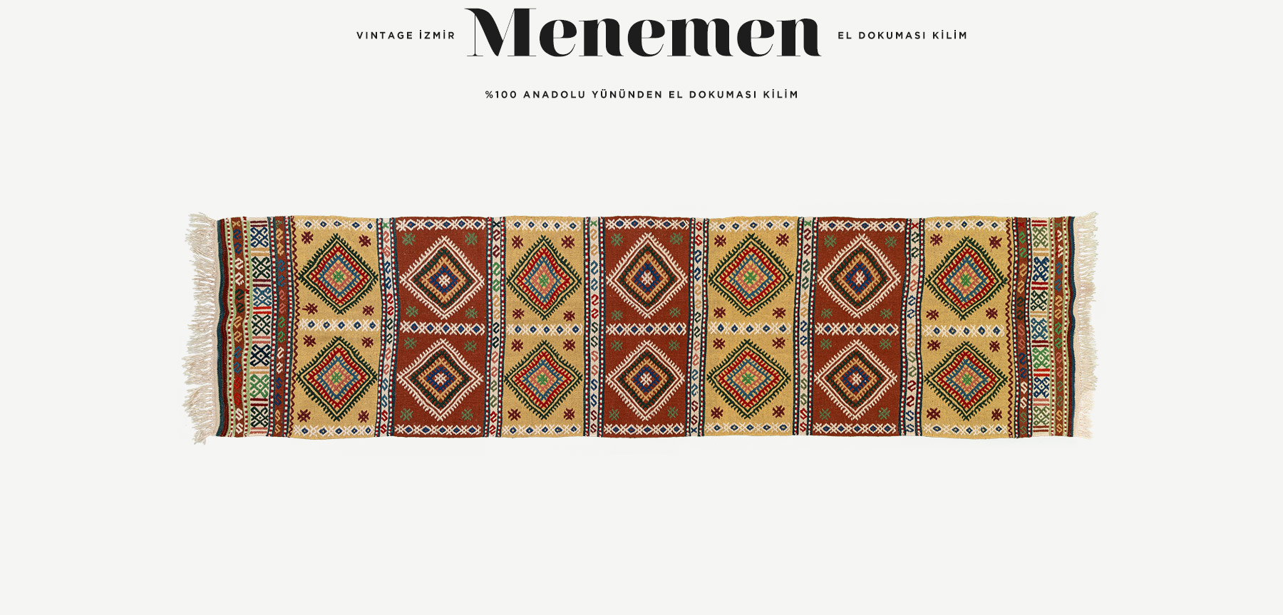 vintage helvacı köy menemen el dokuması kilim 2,47 m2 resmi