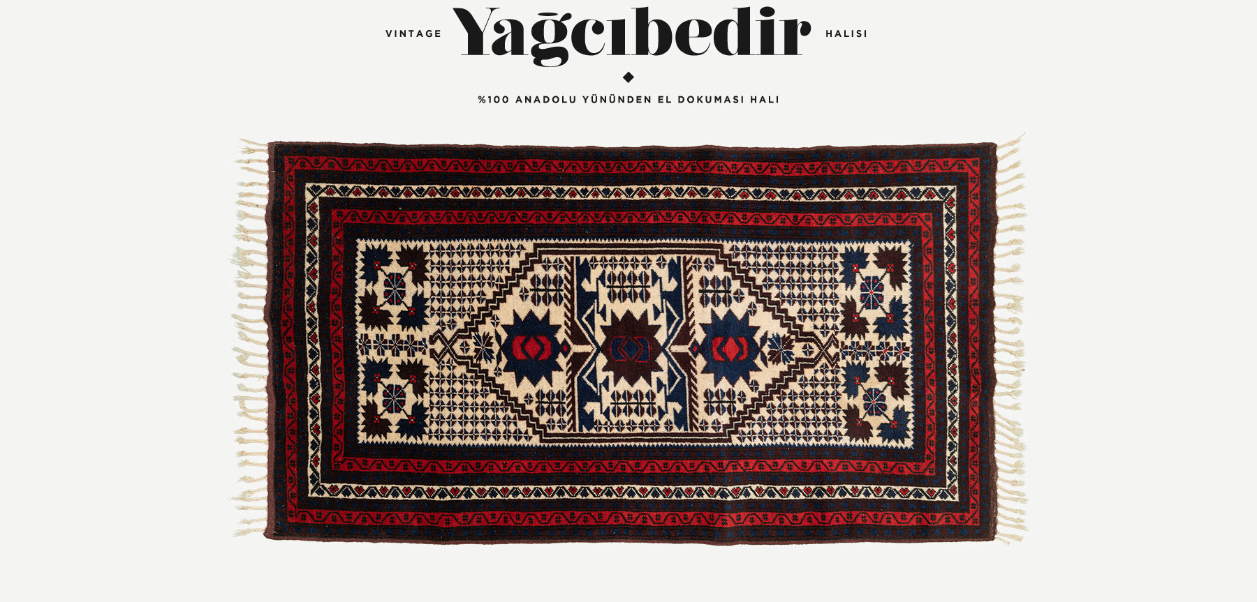 vintage yağcıbedir halısı 1,78 m2 resmi