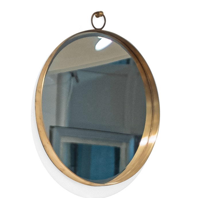 kenarlı 50 cm midcentury daire ayna resmi