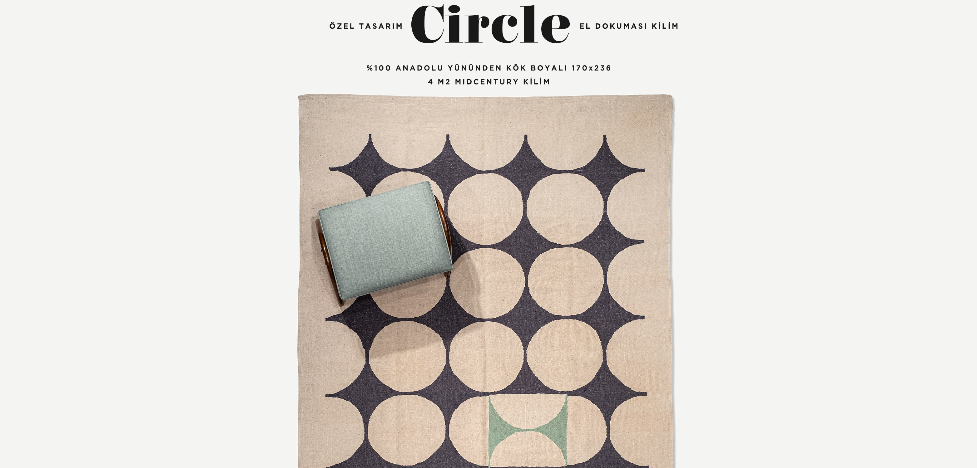 circle el dokuması kilim 170x236, 4 m2 resmi