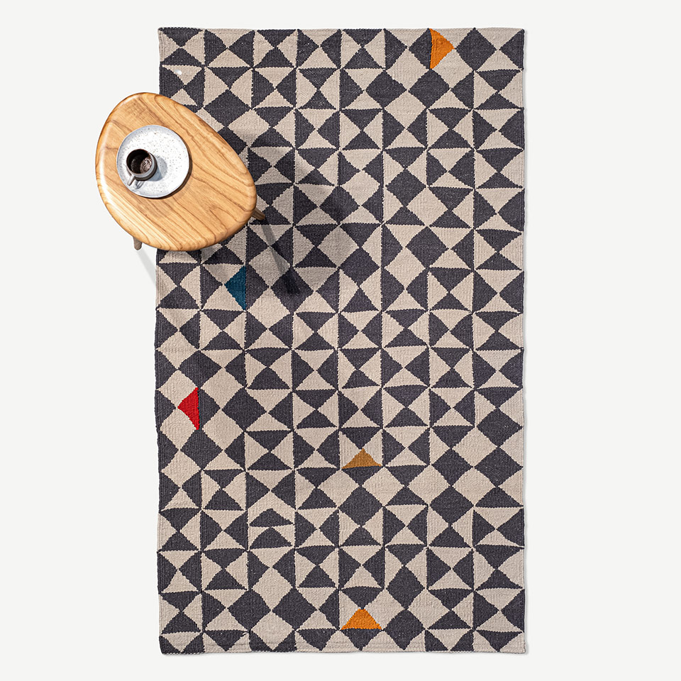 cross minor el dokuması kilim 85x144, 1,23 m2 resmi