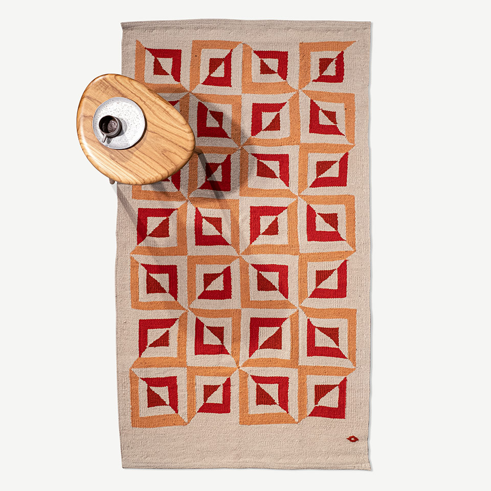 illusion el dokuması kilim 80x141, 1,13 m2 resmi