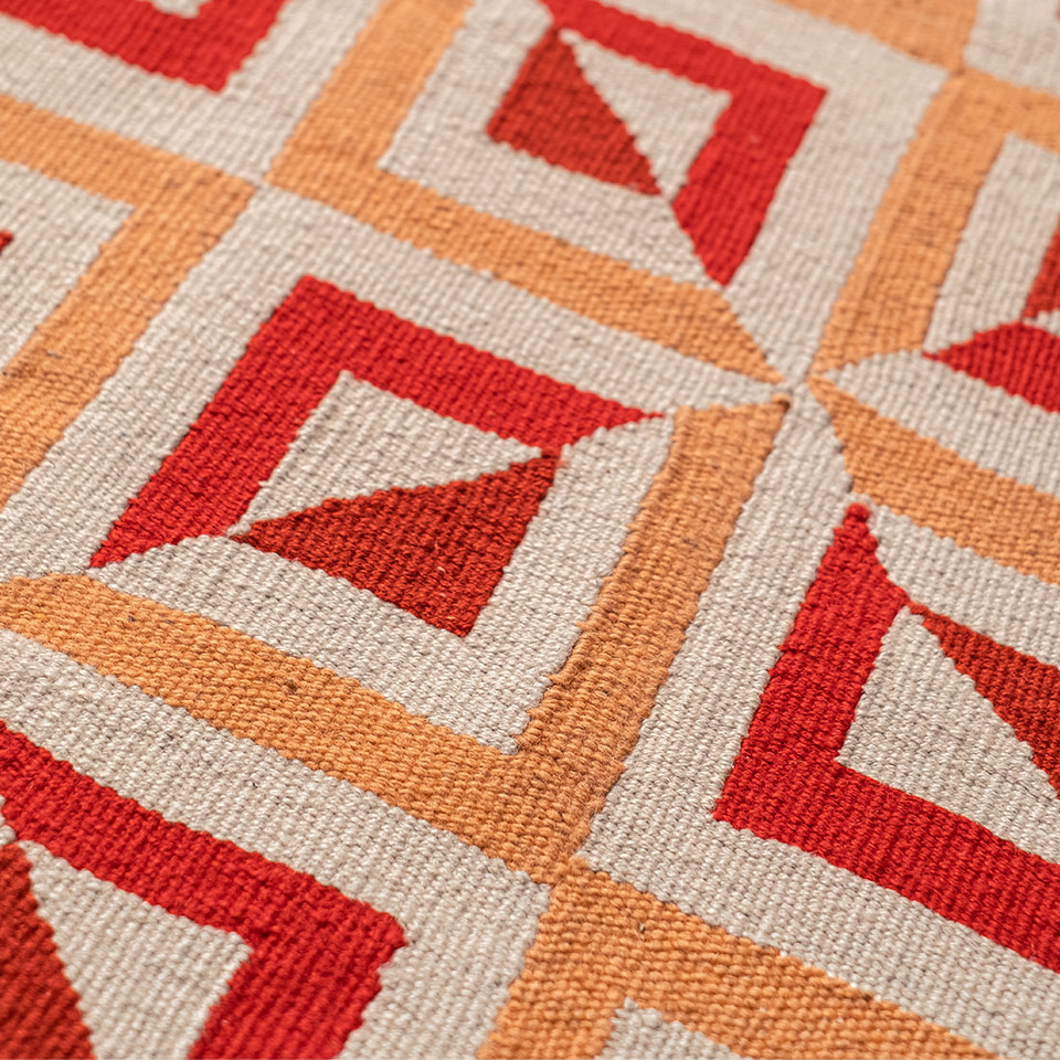 illusion el dokuması kilim 80x141, 1,13 m2 resmi