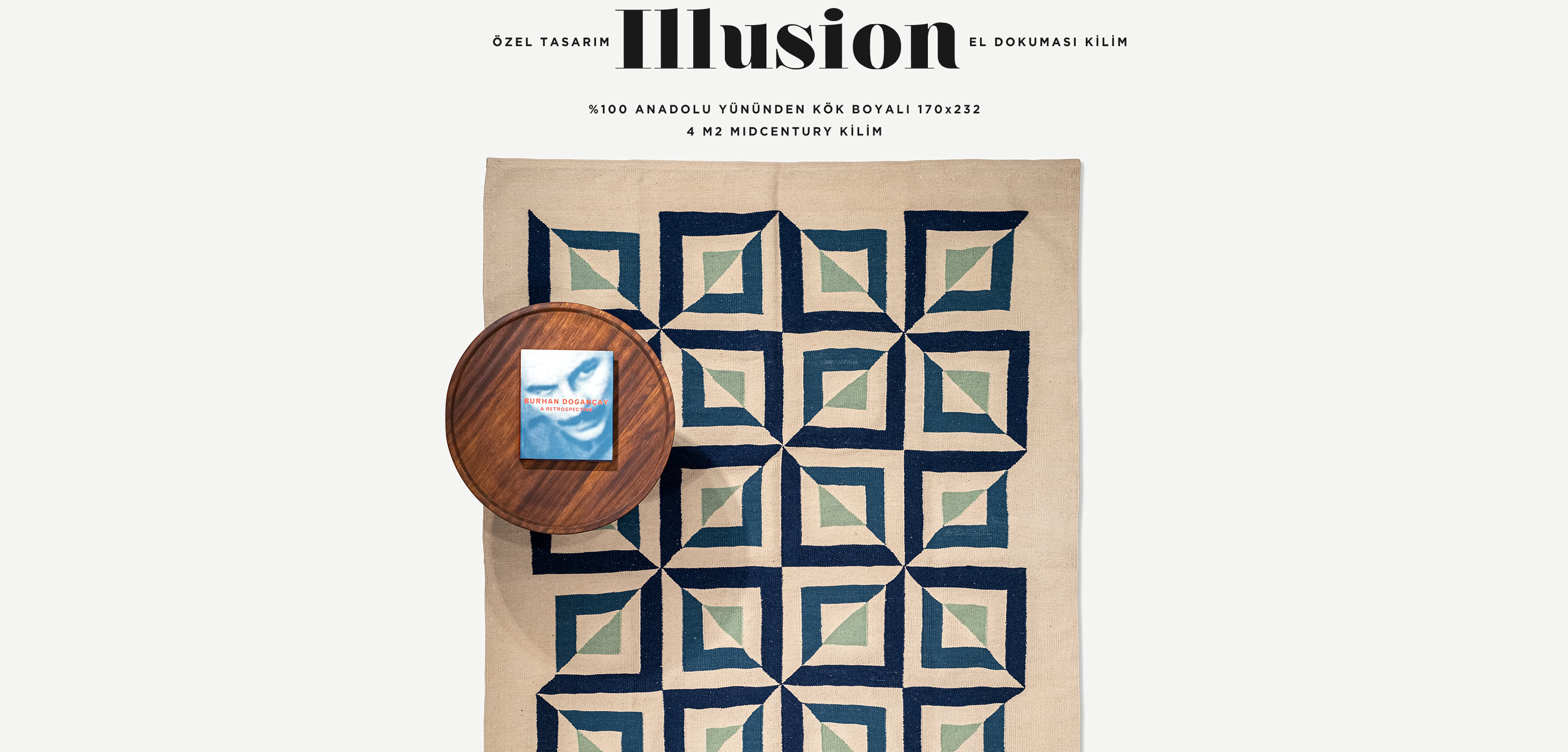 illusion el dokuması kilim 170x232, 4 m2 resmi