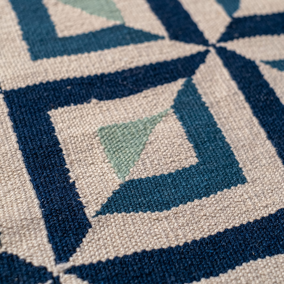illusion el dokuması kilim 84x149, 1,25 m2 resmi