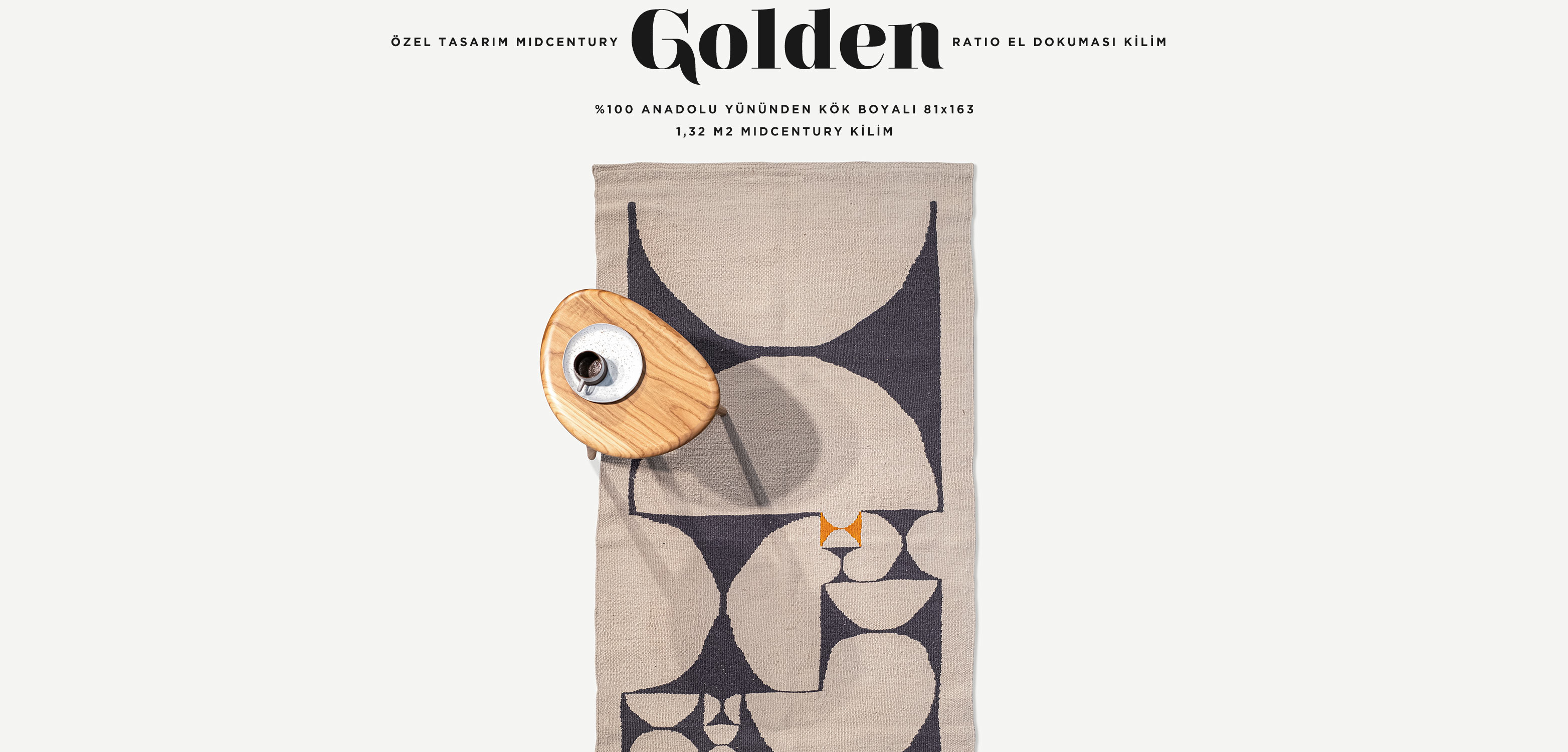 golden ratio el dokuması kilim 81x163, 1,32 m2 resmi
