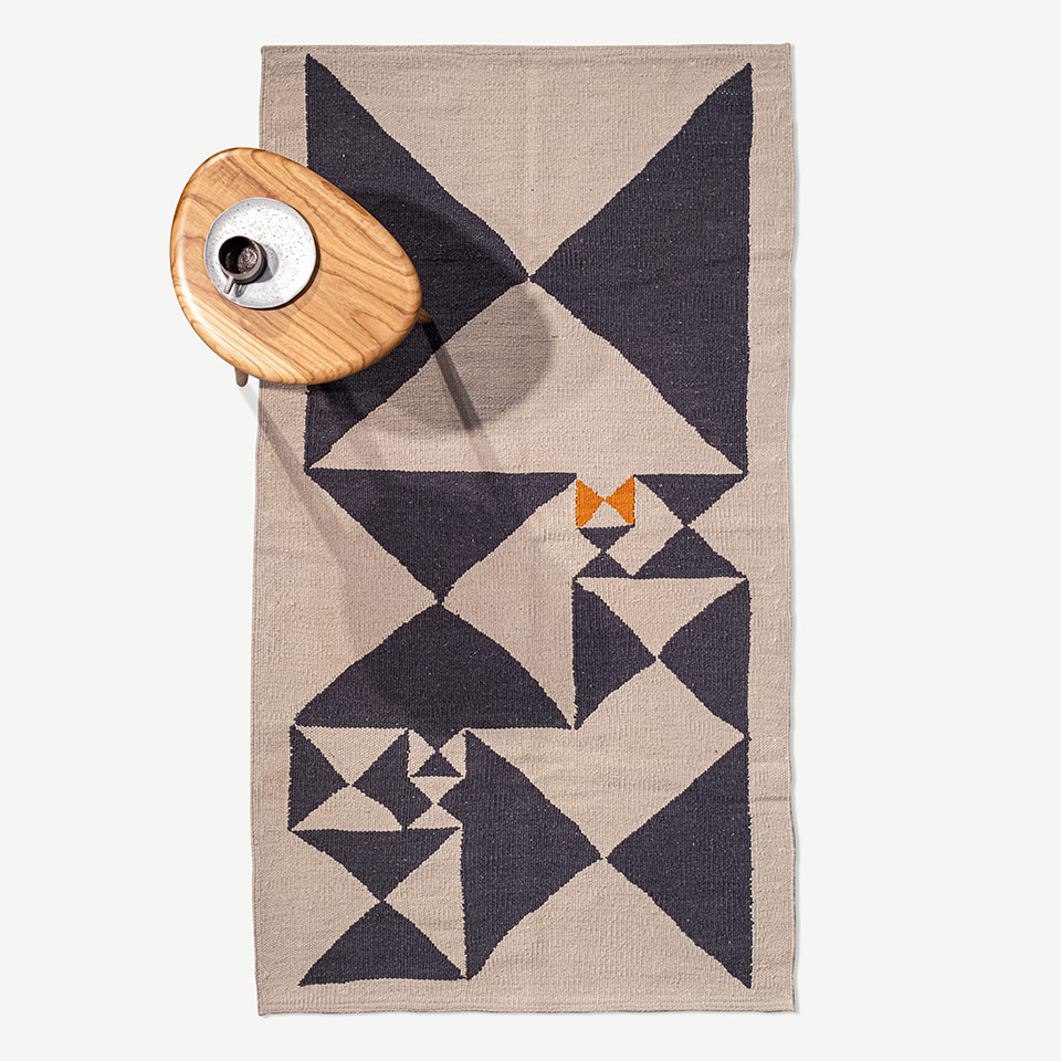 cross golden ratio el dokuması kilim 81x146, 1,17 m2 resmi
