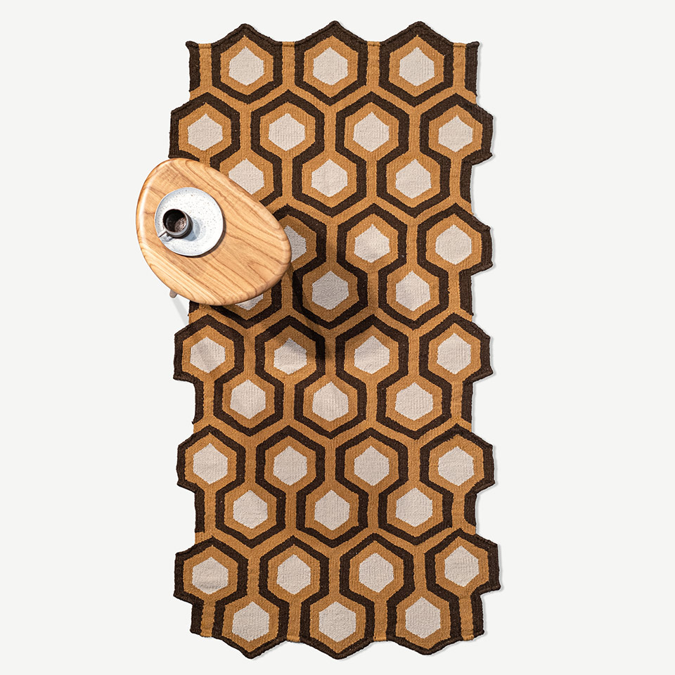 honeycomb el dokuması kilim 80x155, 1,24 m2 resmi