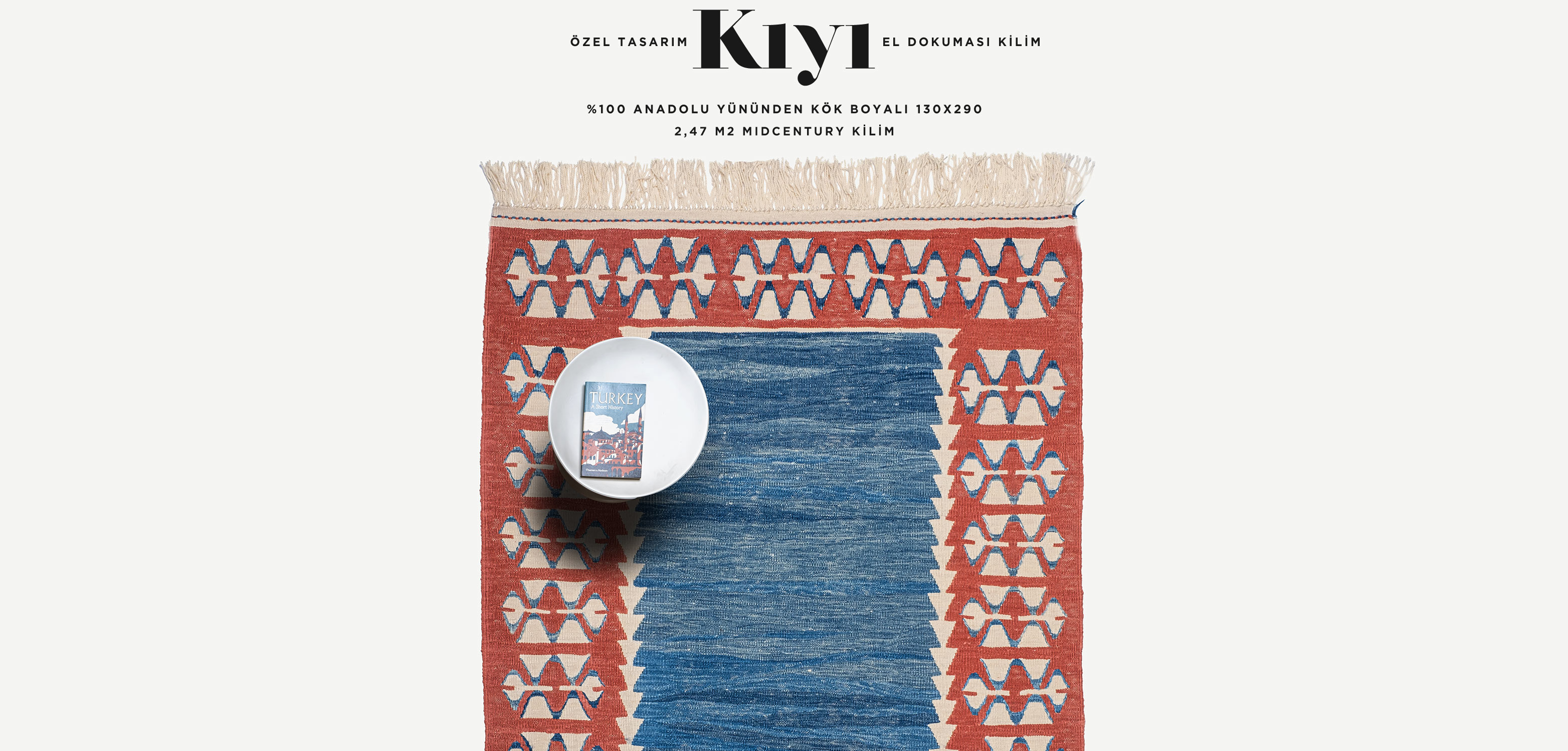kıyı el dokuması kilim 2,47 m2 resmi