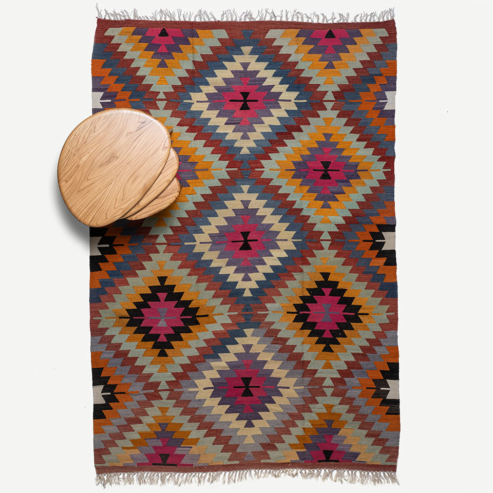 vintage antalya el dokuması kilim 4,75 m2 resmi