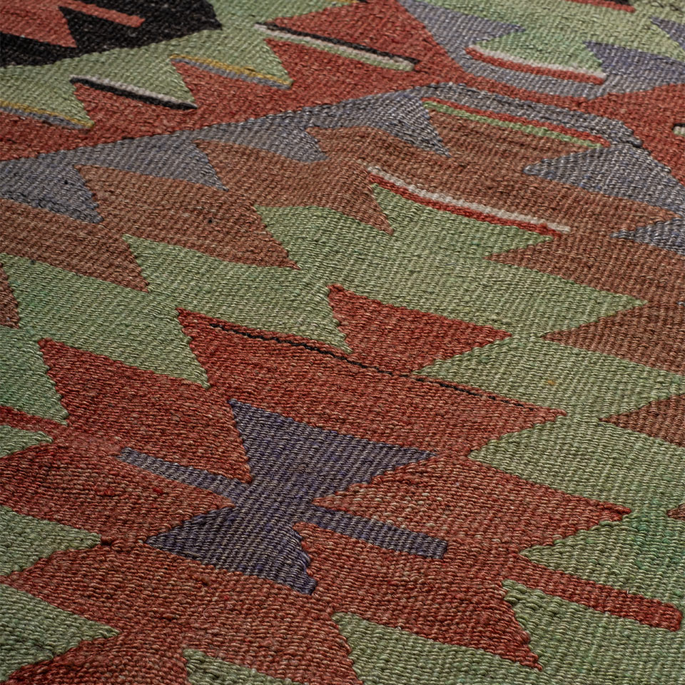 vintage uşak el dokuması kilim 6,26 m2 resmi