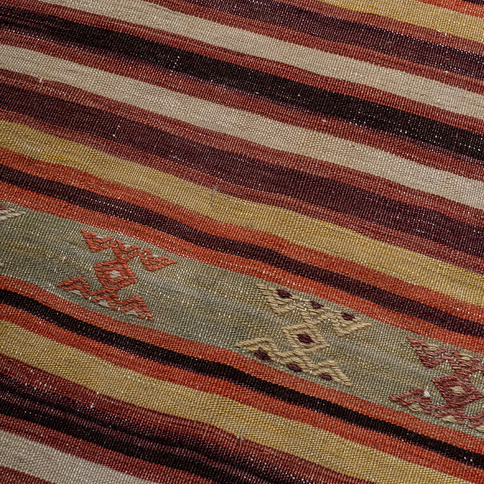 vintage manisa selendi el dokuması yolluk kilim 1,99 m2 resmi