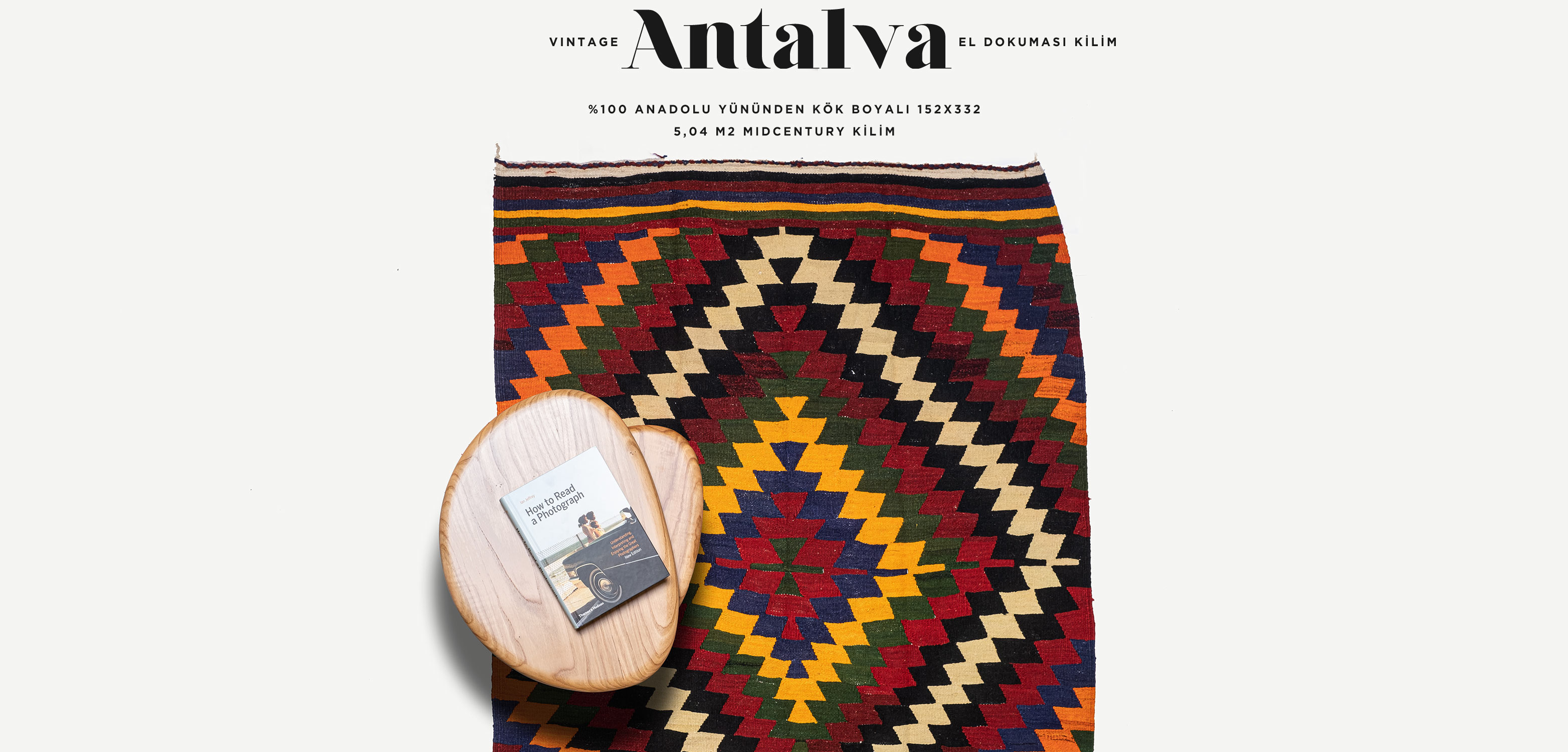 vintage antalya el dokuması kilim 5 m2 resmi