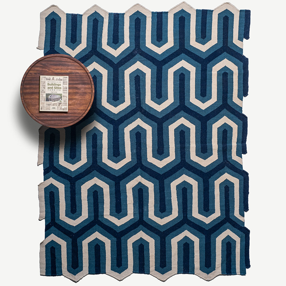 ziggurat el dokuması kilim 174x234, 4,10 m2 resmi